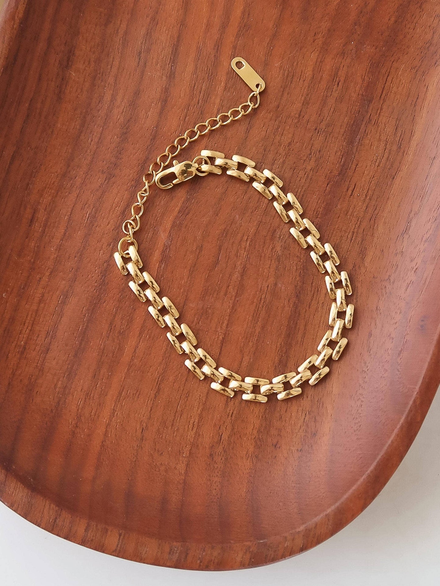 Forte 18K Gold Non-Tarnish Flat Chain Bracelet