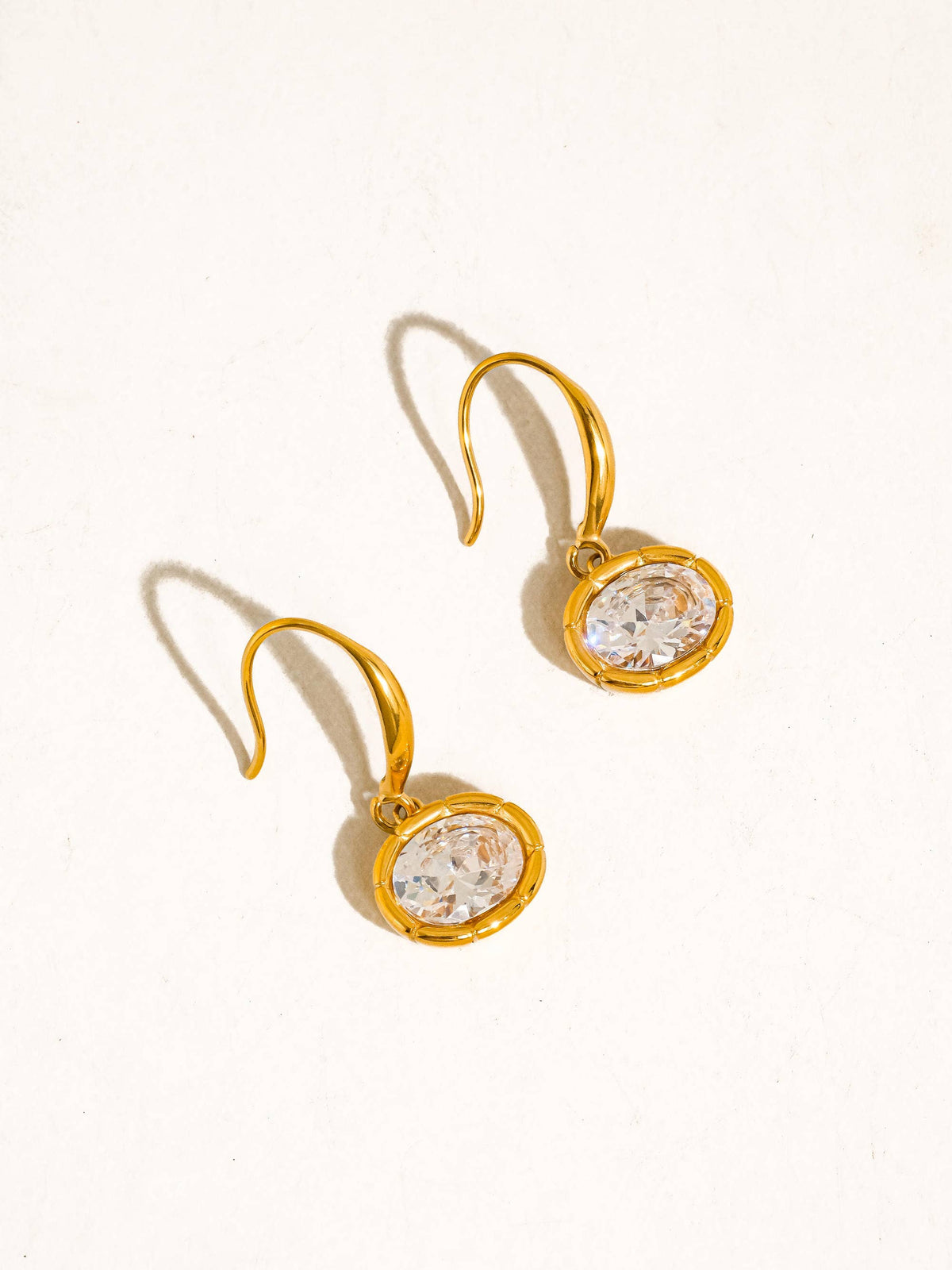 Non-Tarnish Oval CZ Earrings