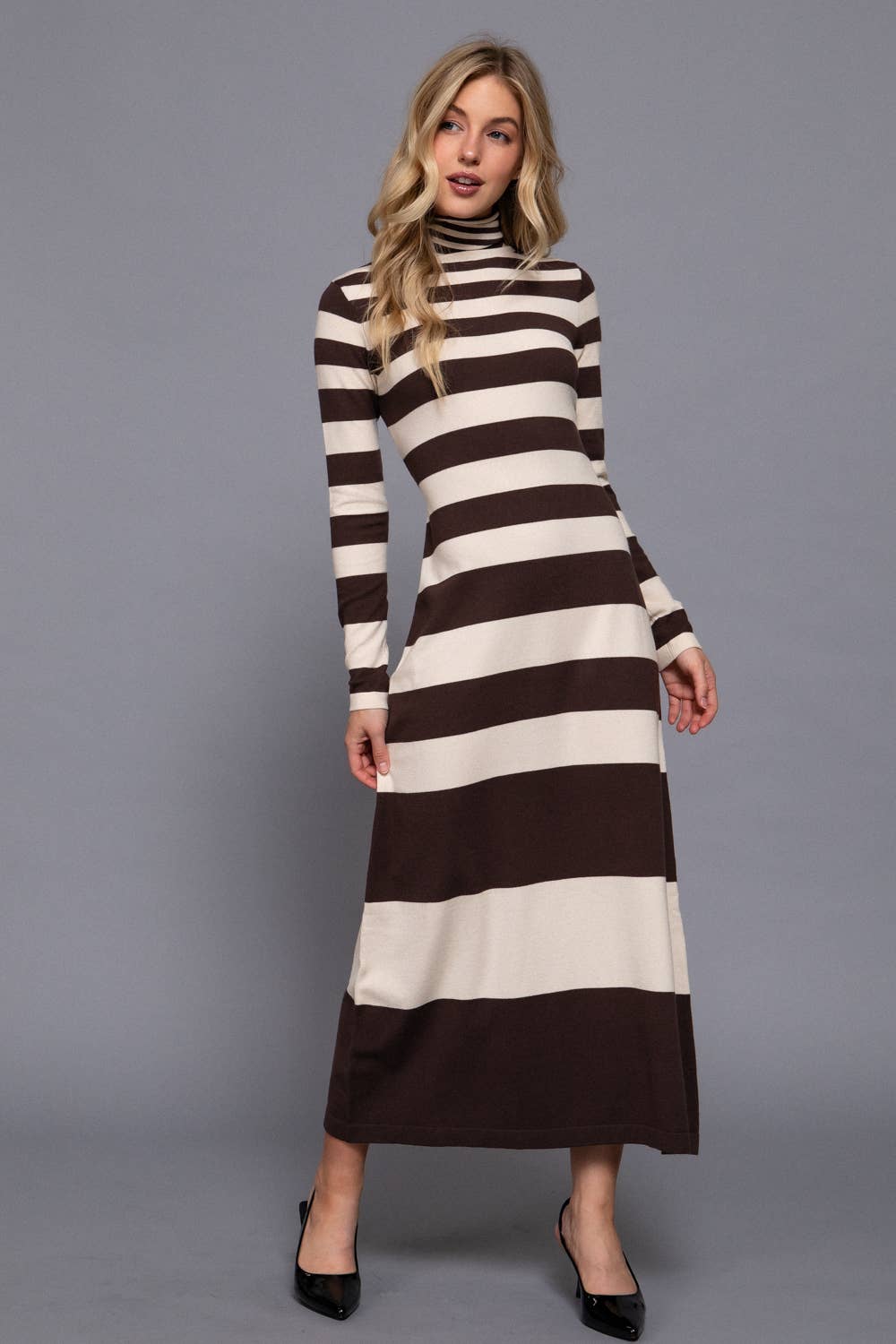 Long Sleeve Stripe Maxi Dress