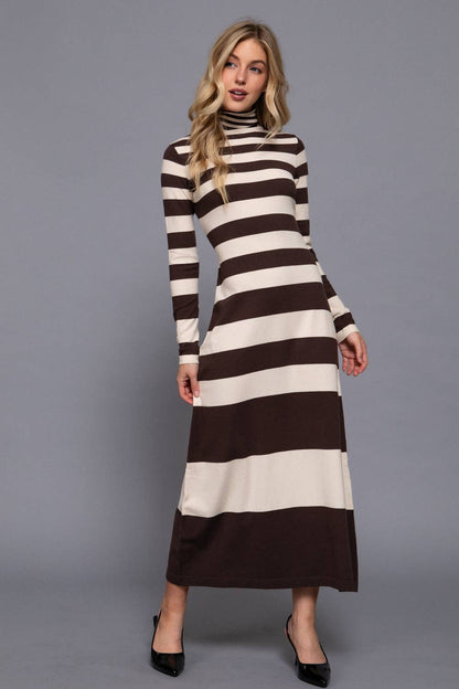 Long Sleeve Stripe Maxi Dress