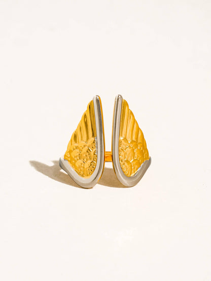 Silvane 18K Gold Non-Tarnish Angel Wing Ring