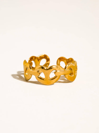 Adair 18K Gold Non-Tarnish Chain Link Ring