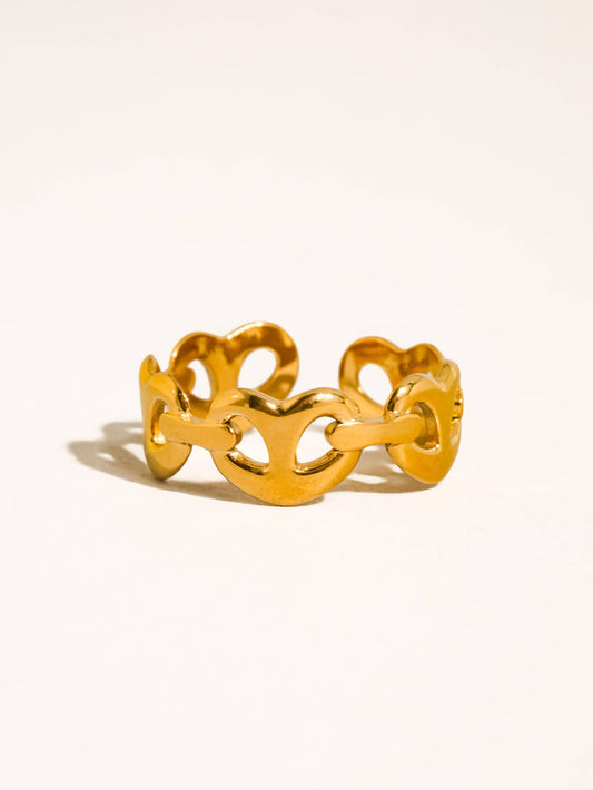Adair 18K Gold Non-Tarnish Chain Link Ring