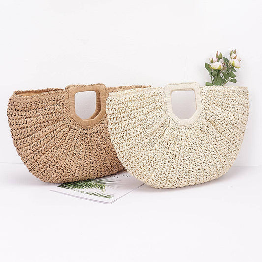 Faux Straw Handmade Handle Bag