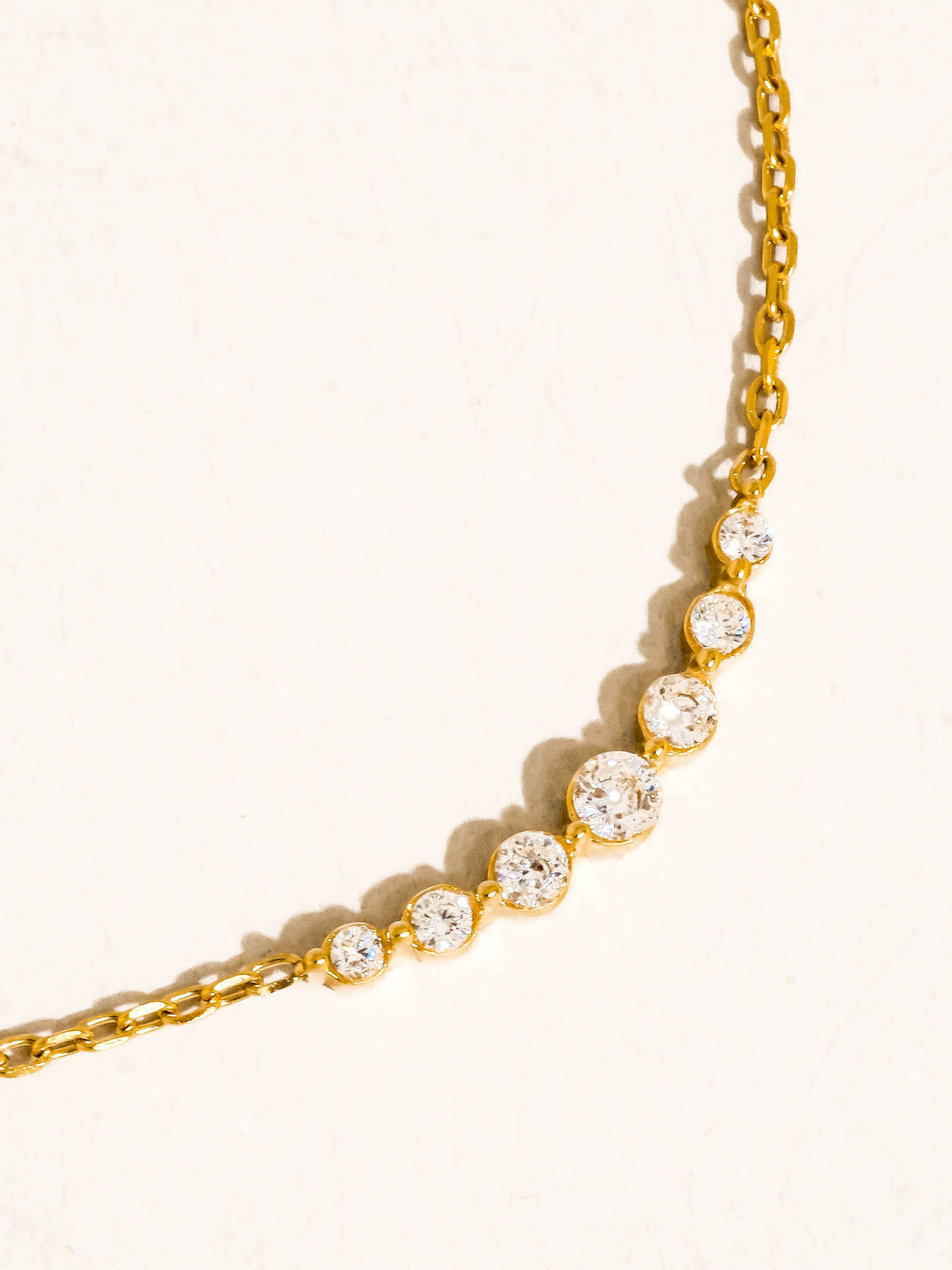 Non-Tarnish Crystal Station Chain Necklace