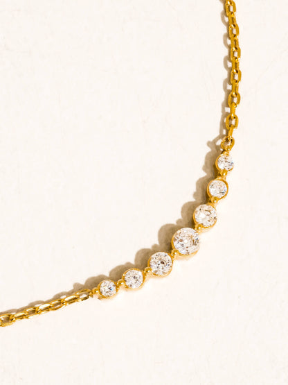 Non-Tarnish Crystal Station Chain Necklace