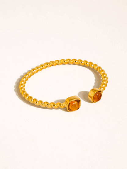 Cinder 18K Gold Non-Tarnish Resin Cuff