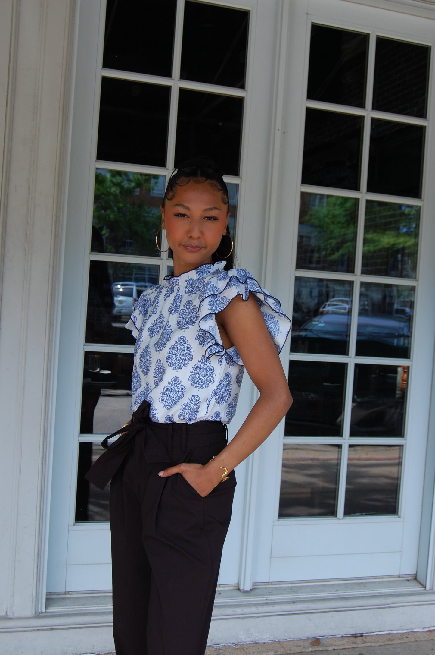 Ruffle Sleeve Blouse
