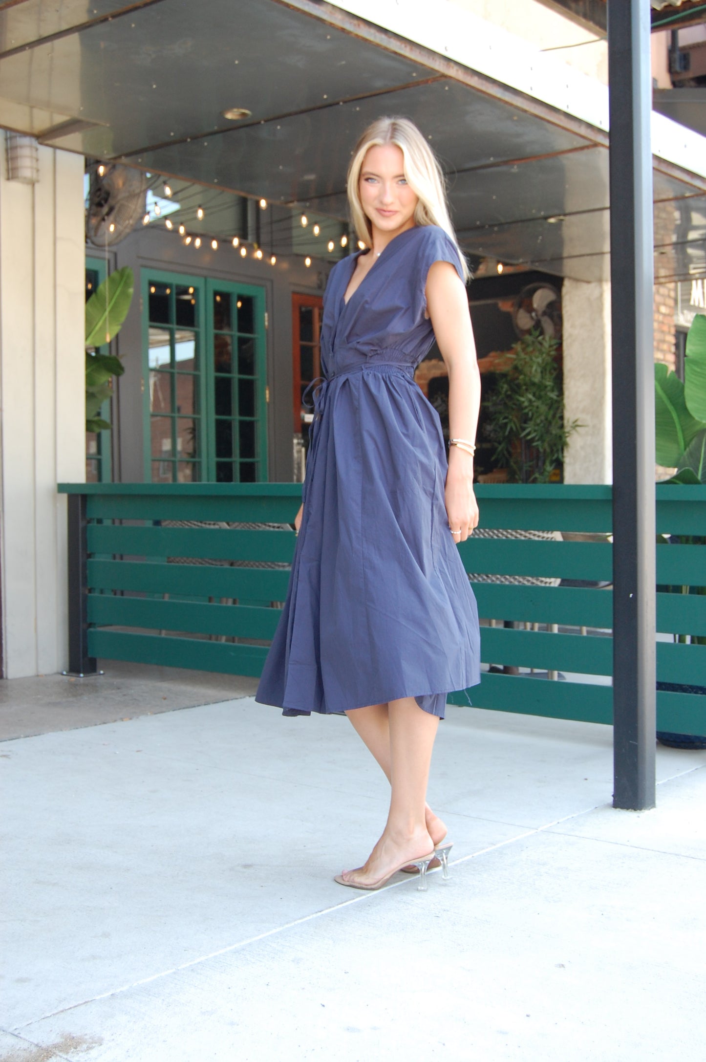 Pleated Midi Dress