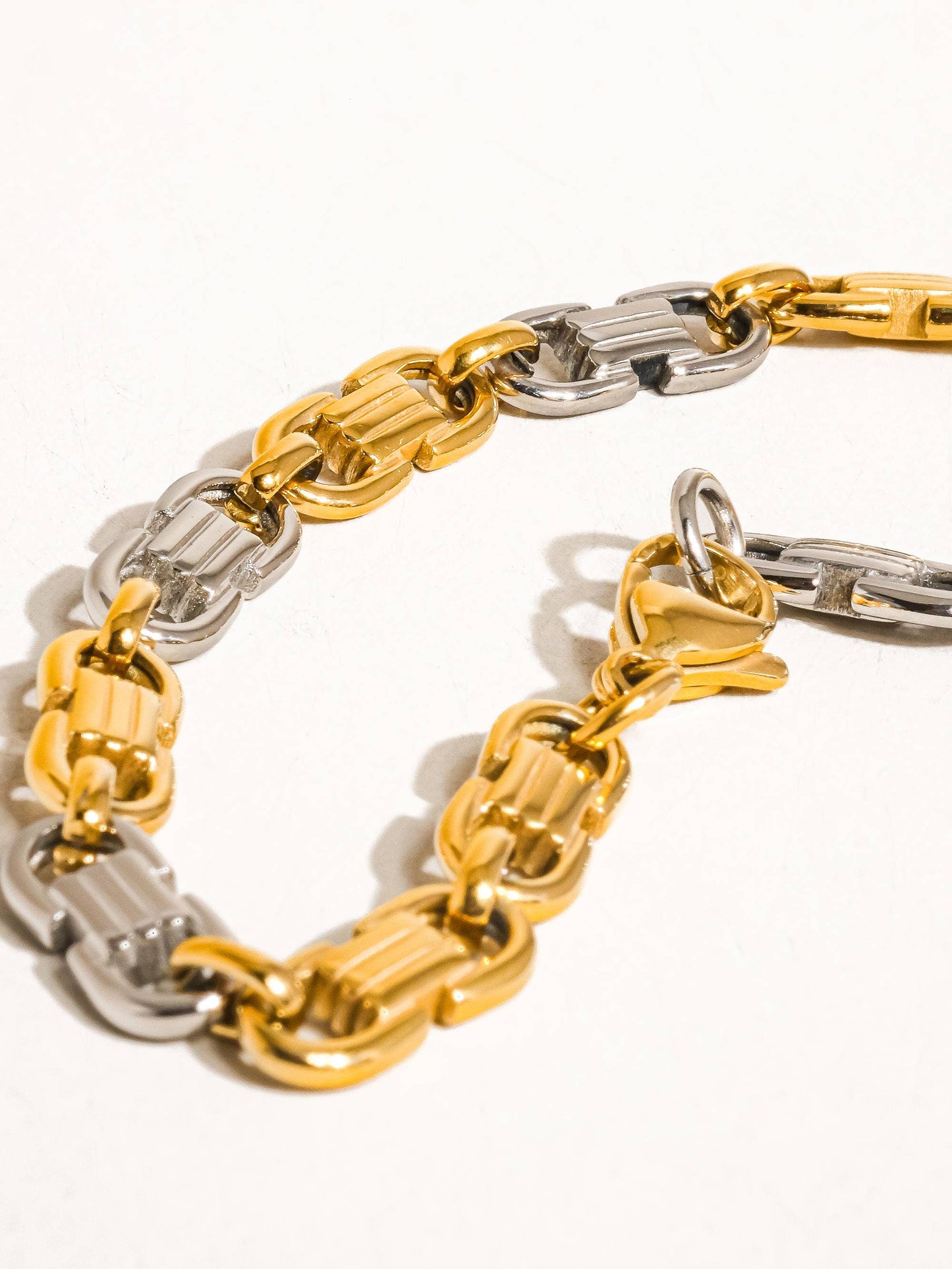 Calliope 18K Non-Tarnish Silver Gold Chain Bracelet