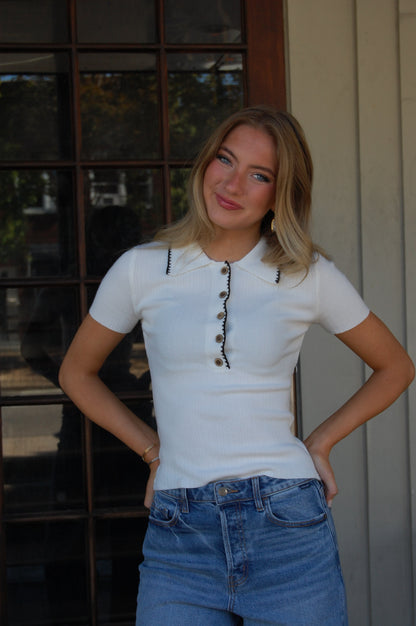 Knit Button Top