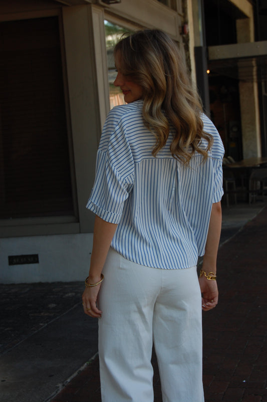 V-Neck Stripe Top
