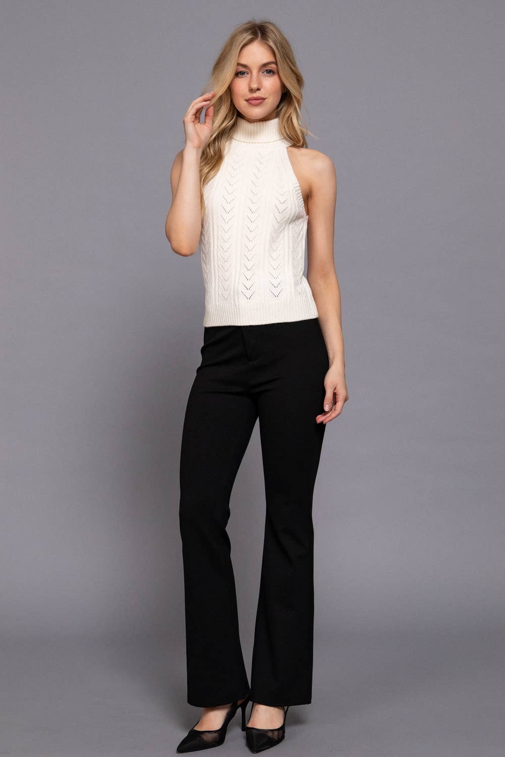 Sleeveless Cable Sweater