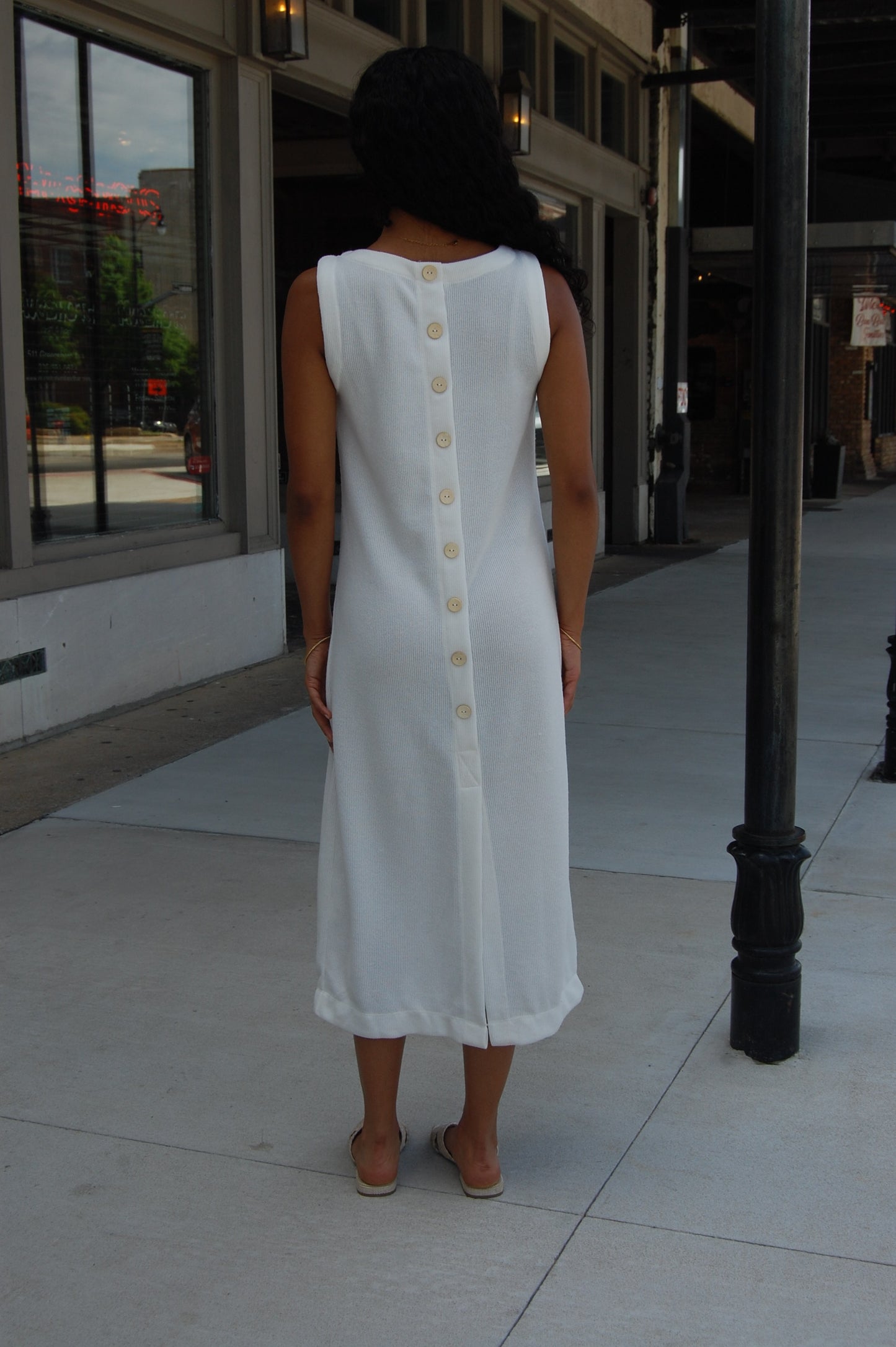 Button Midi Dress
