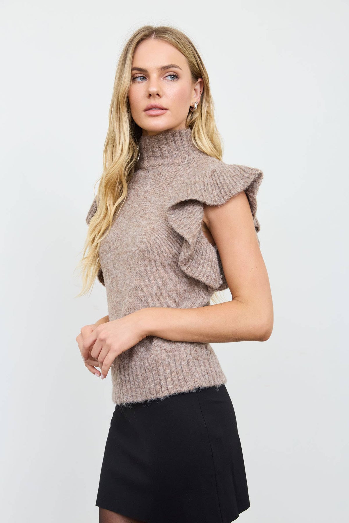Ruffle Sleeve Sweater