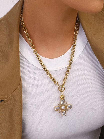 Patrice Non-Tarnish Cross Necklace