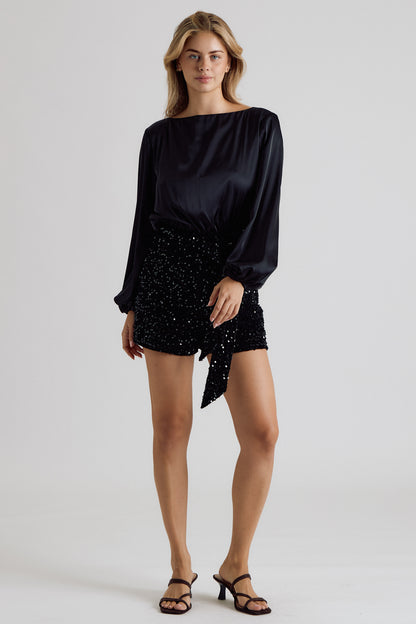 Satin Sequin Romper