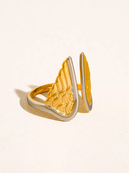 Silvane 18K Gold Non-Tarnish Angel Wing Ring