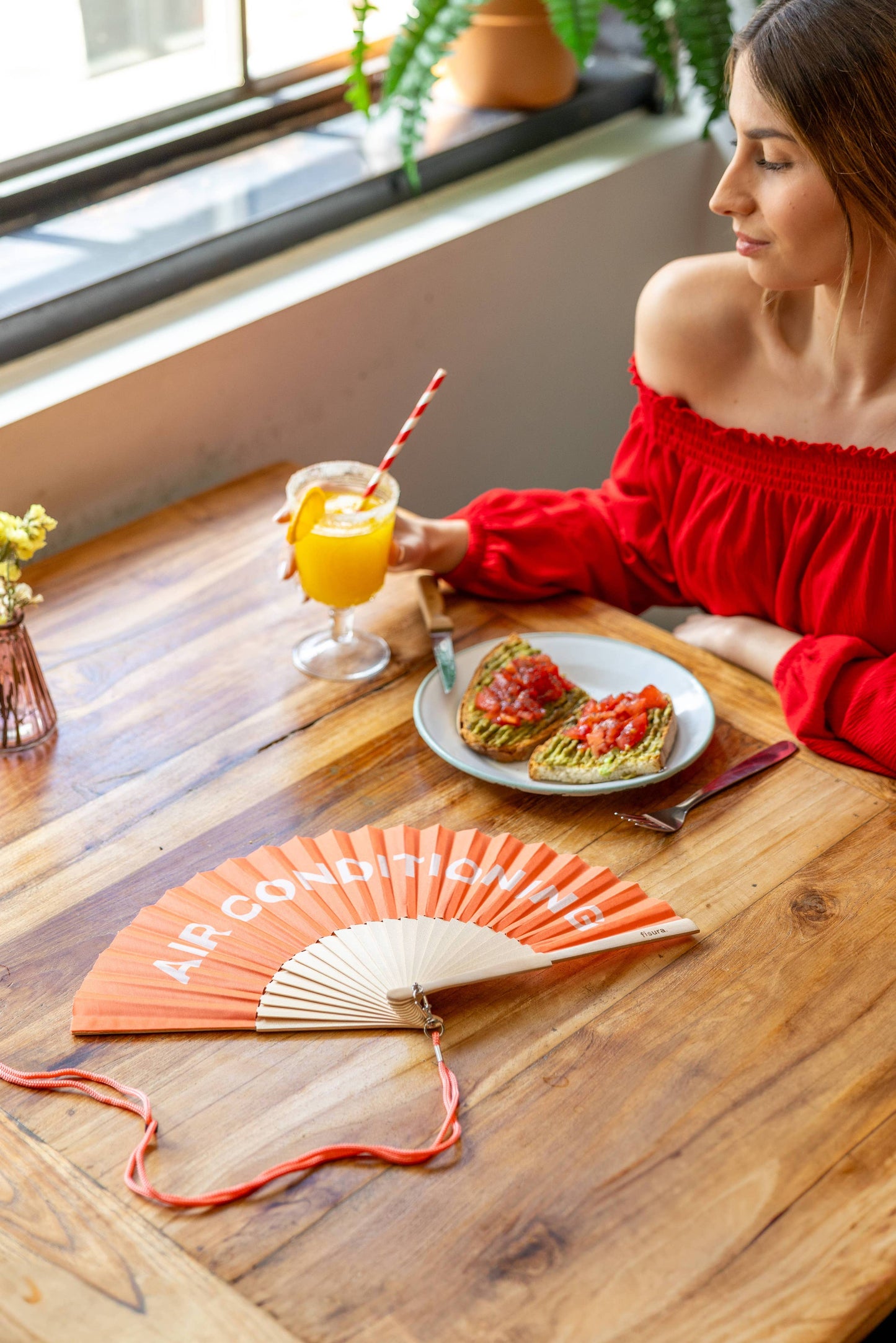 Orange "Air Conditioning" Fan