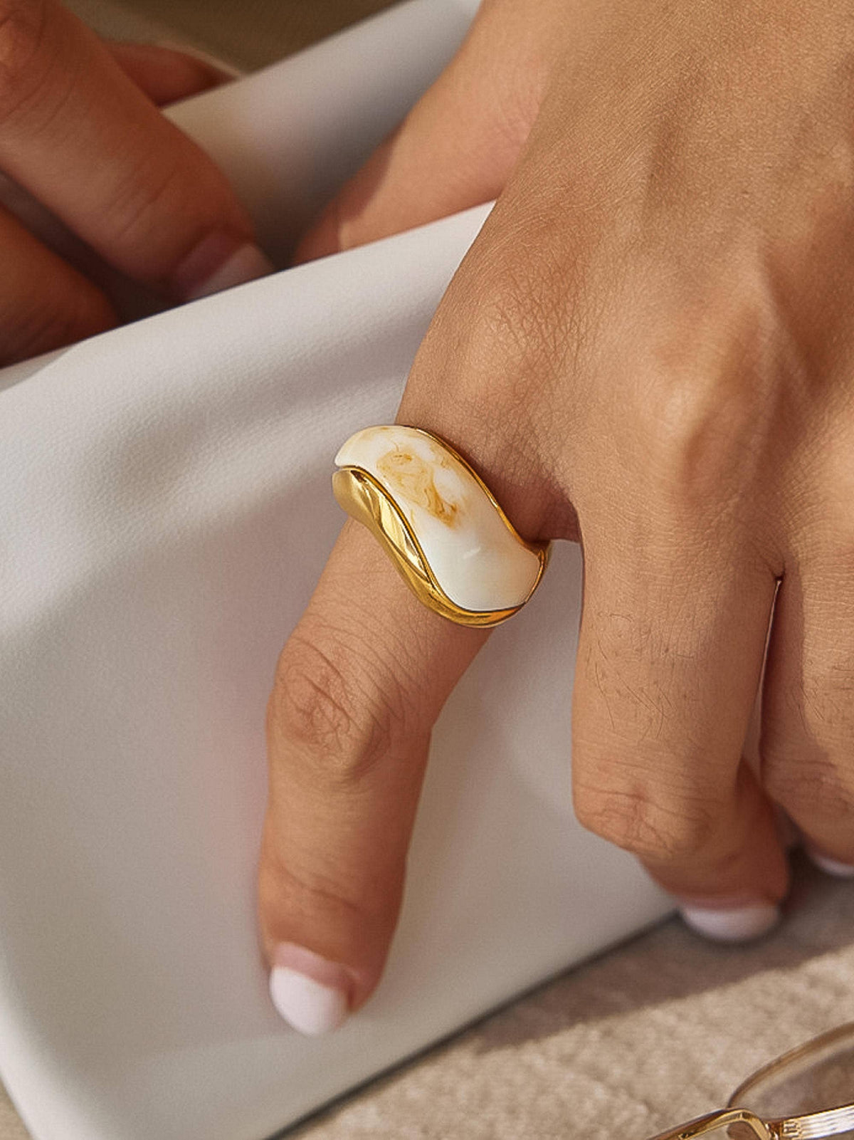 Fennel 18K Gold Non-Tarnish Statement Ring