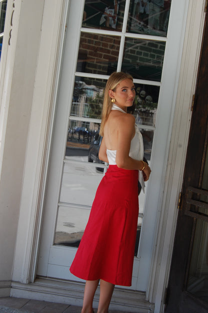Front Zip Midi Skirt