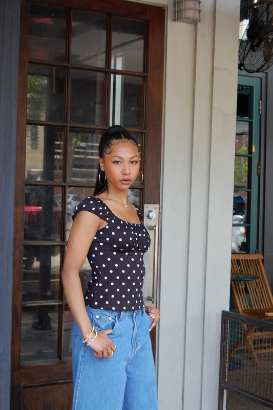 Polka Dot Knit Top