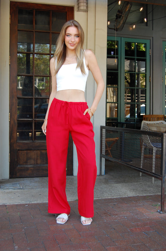 Linen Straight Leg Pants