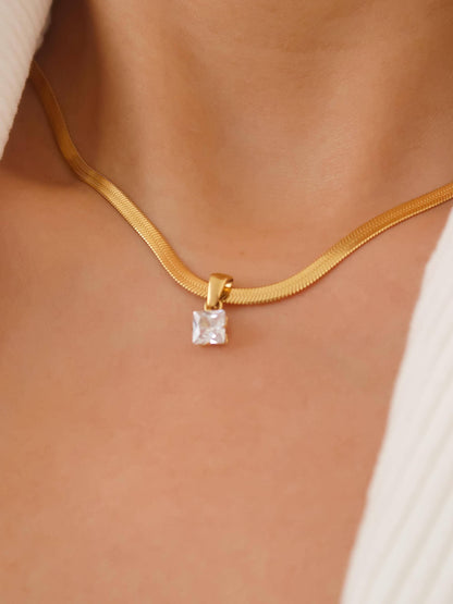 Blanc Non-Tarnish CZ Snake Chain Necklace