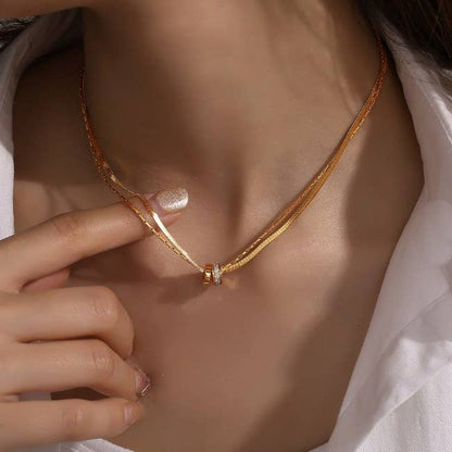 Non Tarnish Circle Pendant Necklace