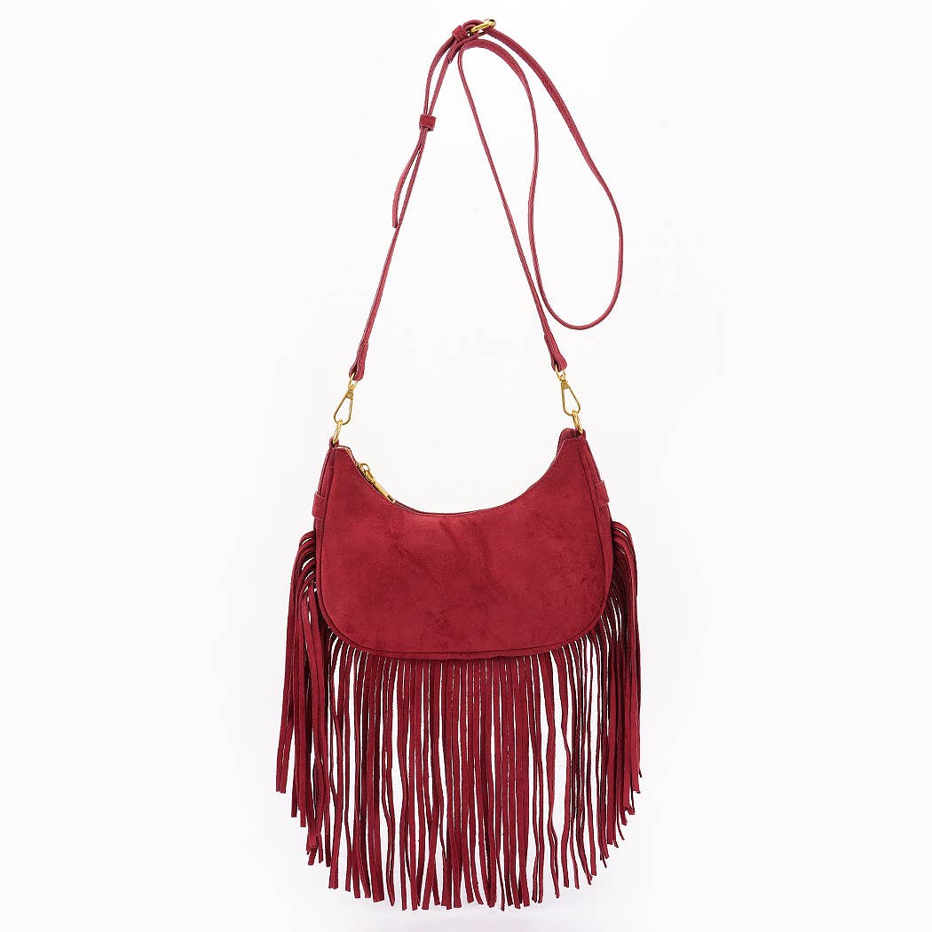 Fringe Suede Crossbody Bag