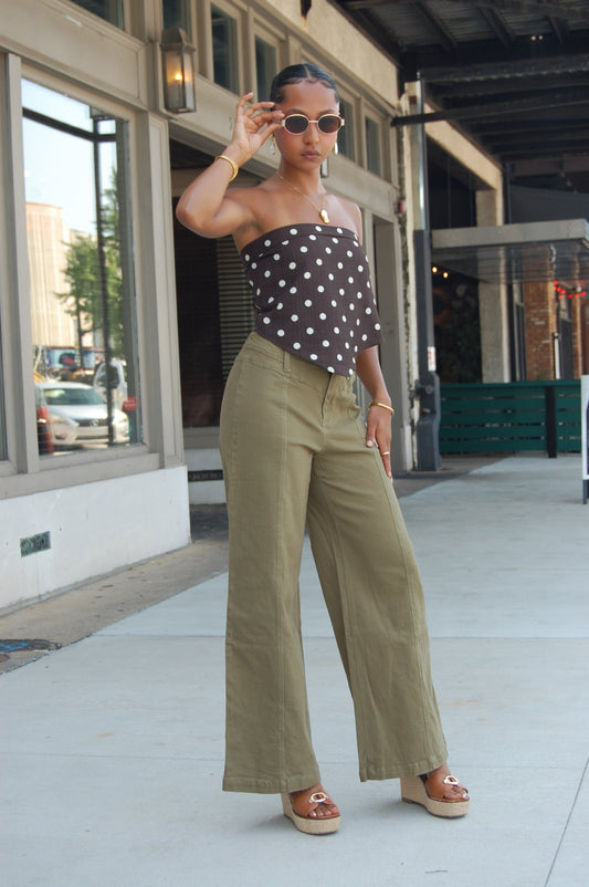 High Waist Wide Leg Trousers