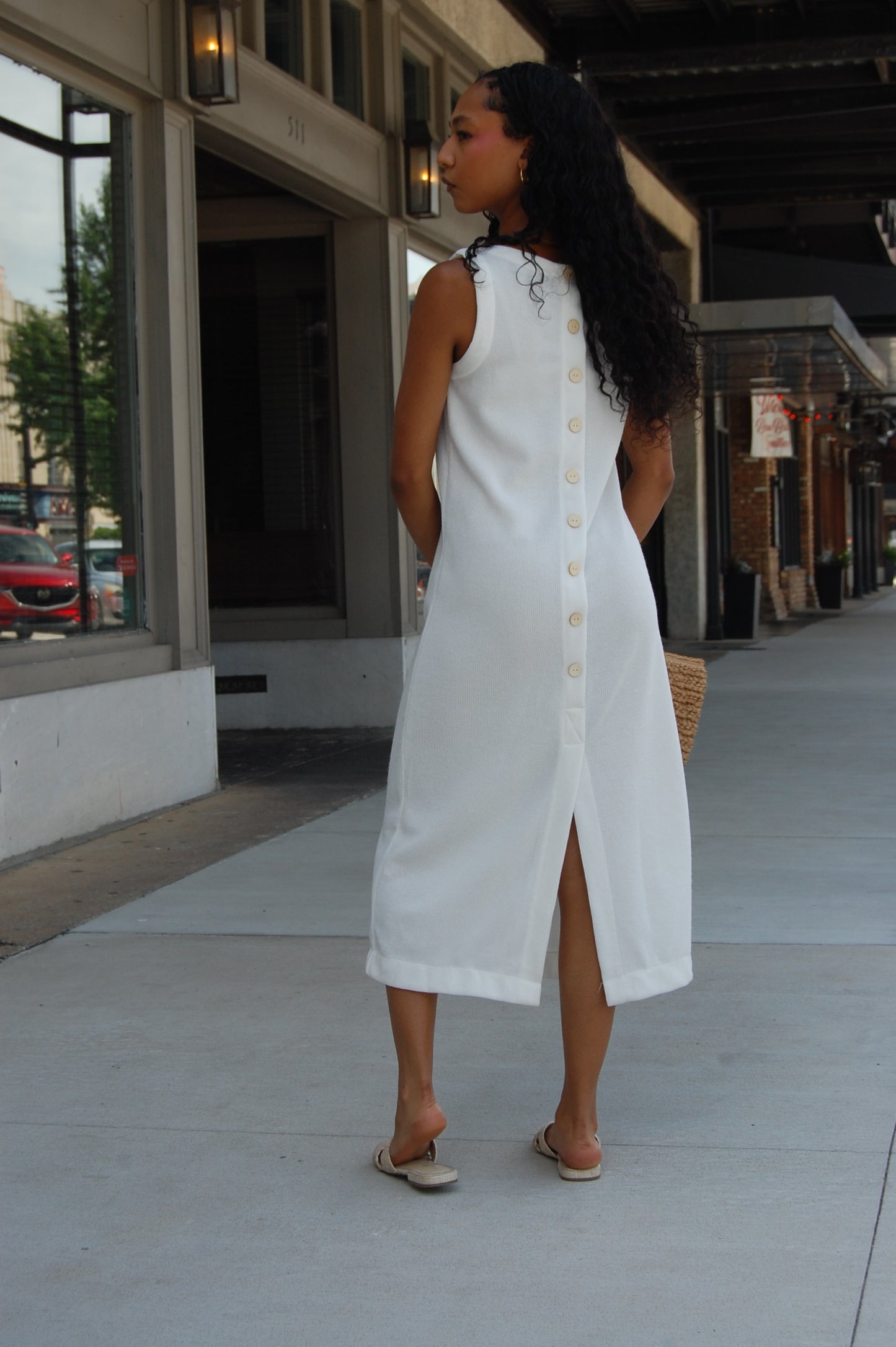 Button Midi Dress