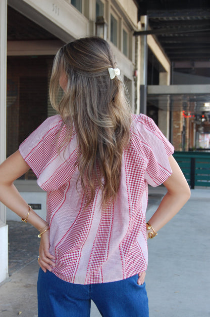 Gingham Short Sleeve Top