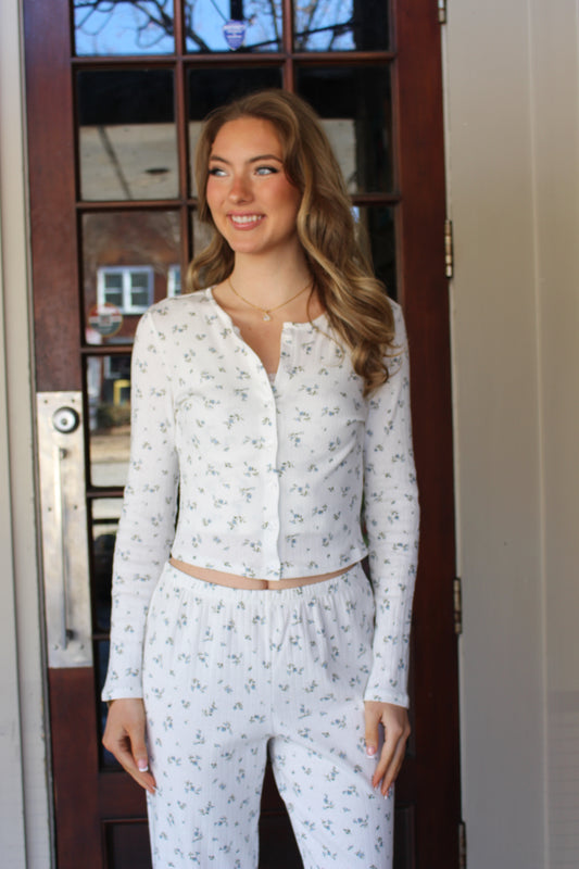 Floral Cardigan lounge Set