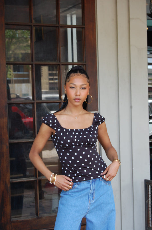 Polka Dot Knit Top