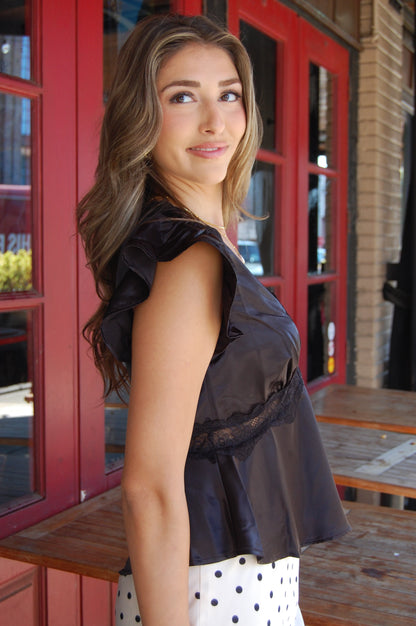 Lace Satin Top