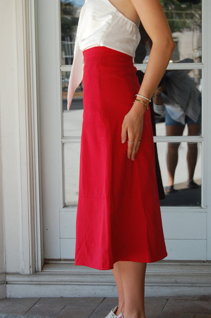 Front Zip Midi Skirt