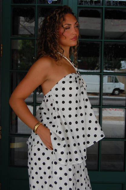 Polka Dot Halter Top Set