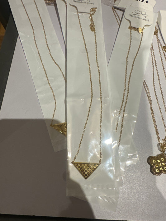 LV Gold Triangle Necklace