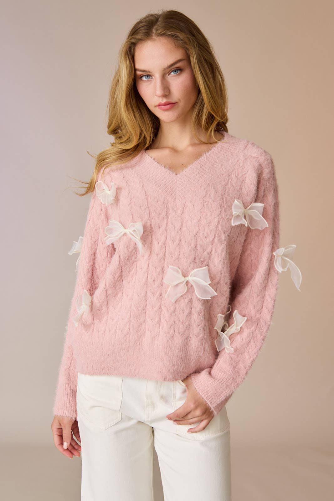 Sutton Sweater w/ Chiffon Bows