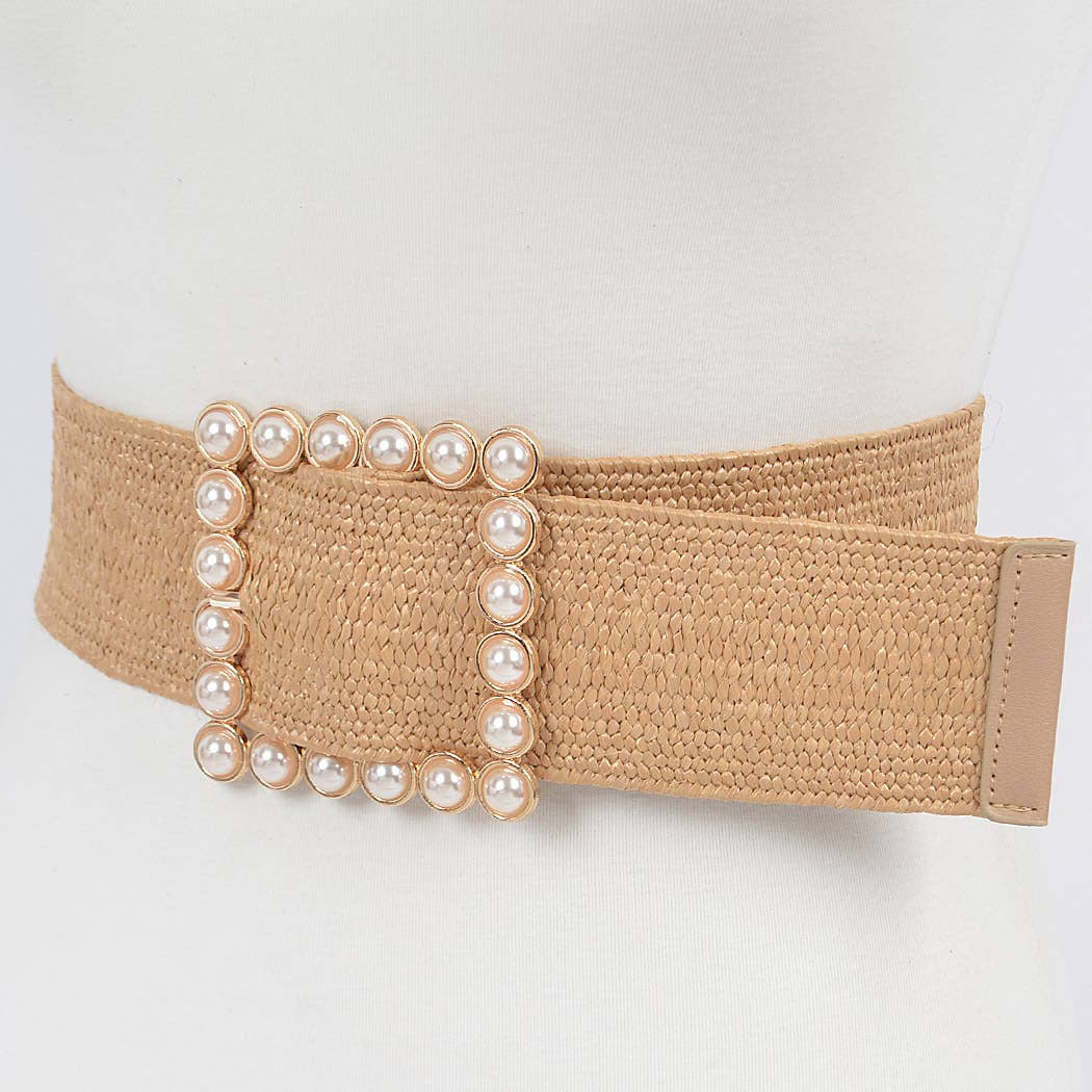 Pearl Buckle Elastic Belt
