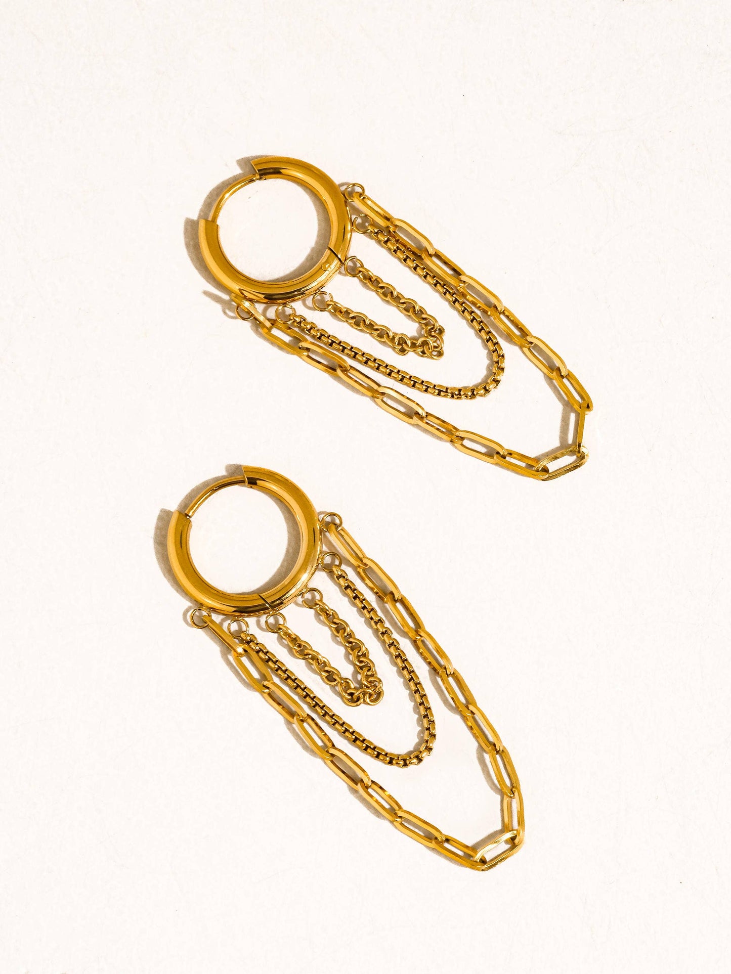 Non-Tarnish Multi Chain Drop Earrings