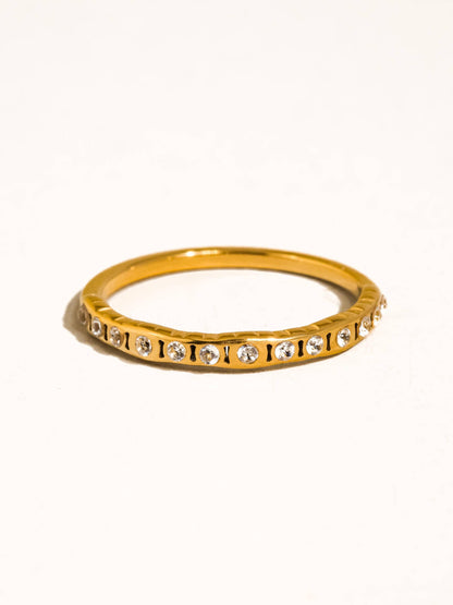 Flair 18K Gold Non-Tarnish Thin CZ Band