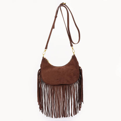 Fringe Suede Crossbody Bag
