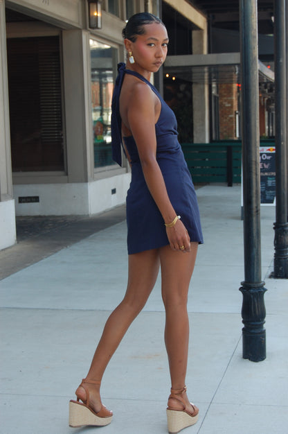 Twist Halter Mini Dress