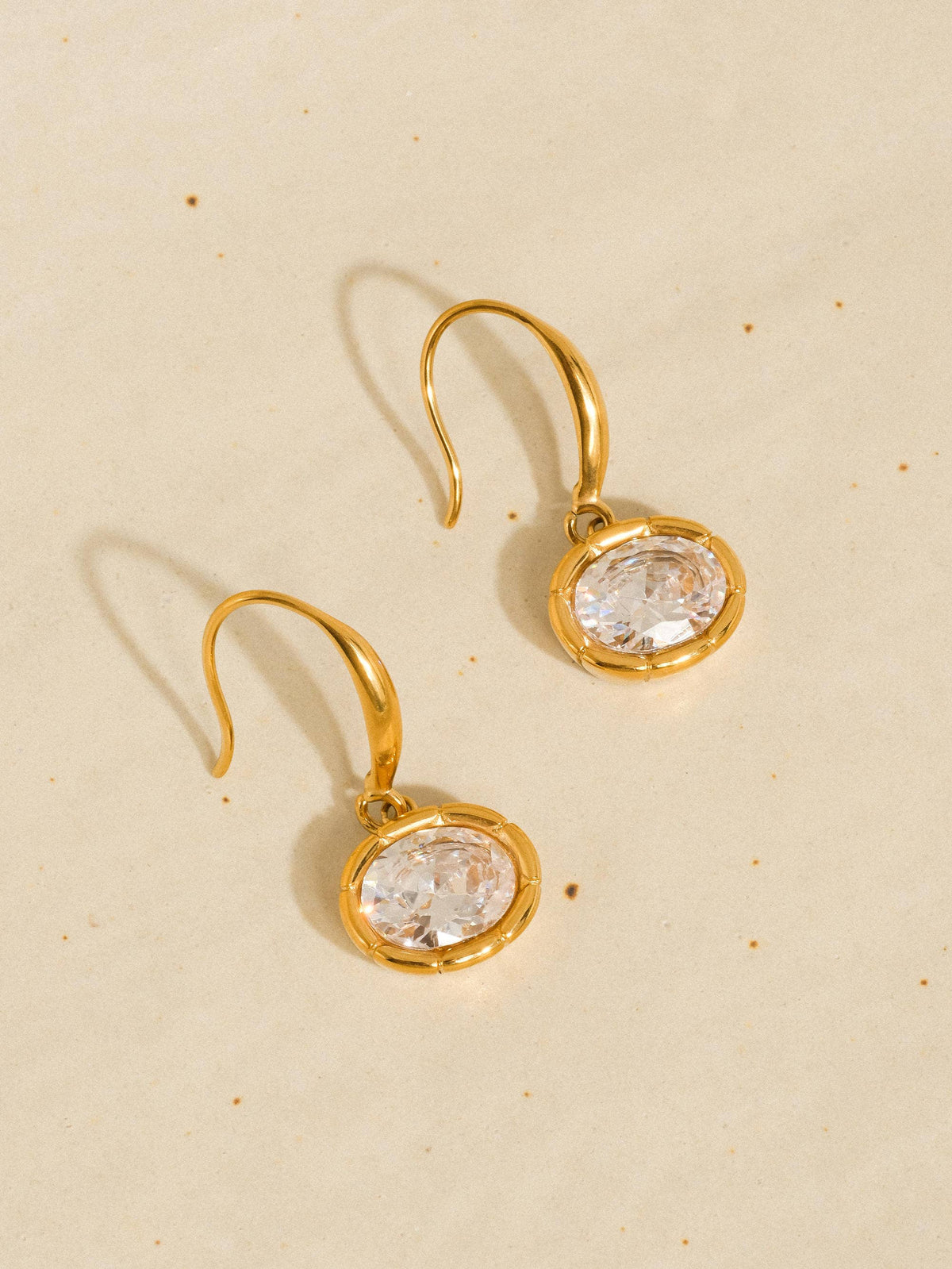 Non-Tarnish Oval CZ Earrings