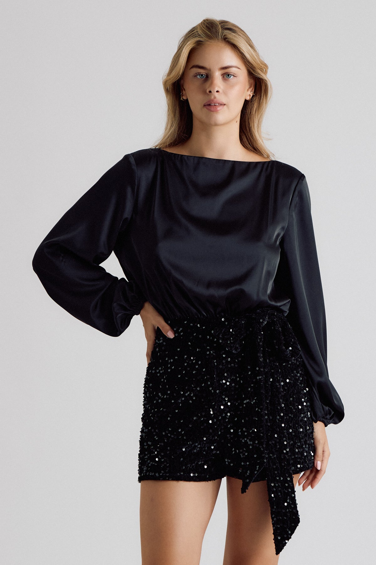 Satin Sequin Romper