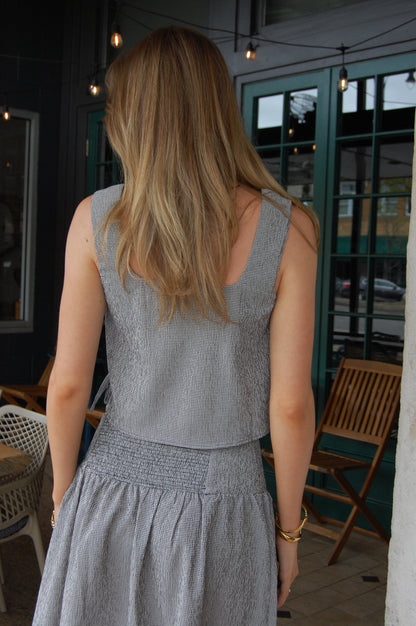 Plaid Tie Top (set)