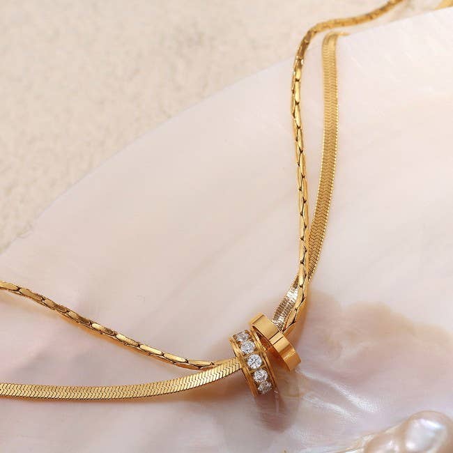 Non Tarnish Circle Pendant Necklace