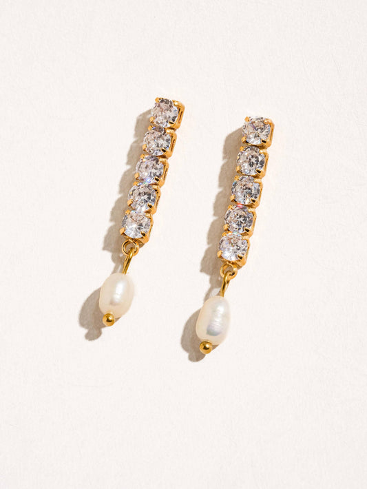 Non-Tarnish CZ Pearl Drop Earring